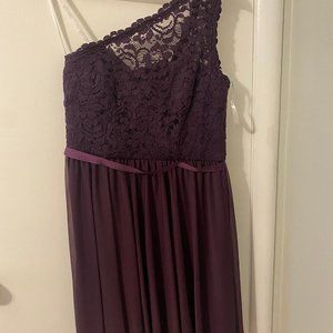 David's Bridal One Shoulder Dress